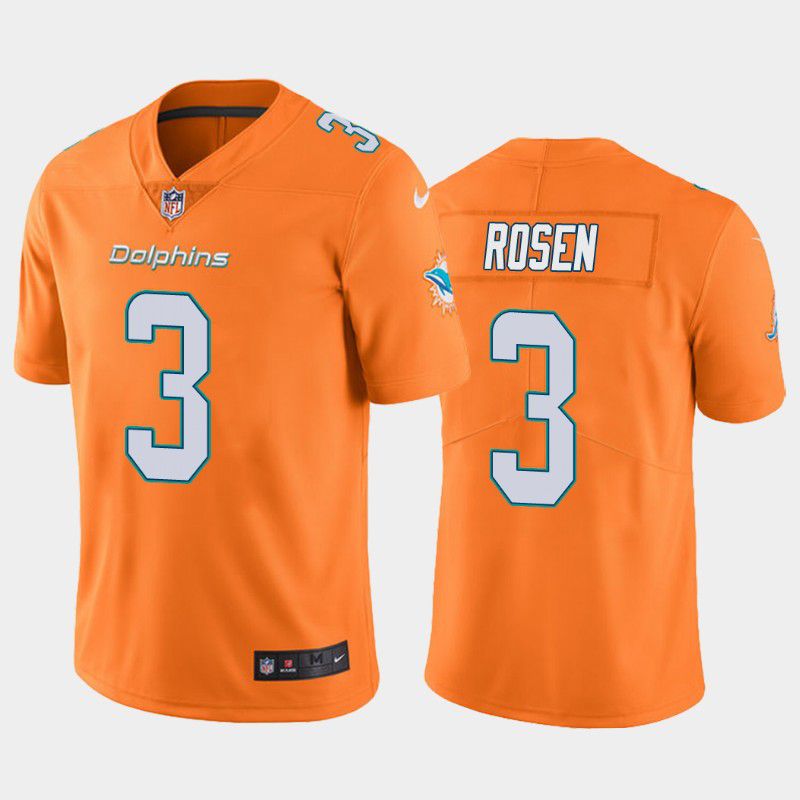 Men Miami Dolphins #3 Josh Rosen Nike Orange Color Rush Limited NFL Jersey